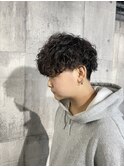 マッシュ×波巻きパーマ
