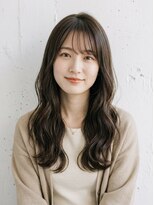 ブロック(BLOCK)&nbsp;大人可愛い抜け感シースルーバング　休日ニュアンスウェーブ