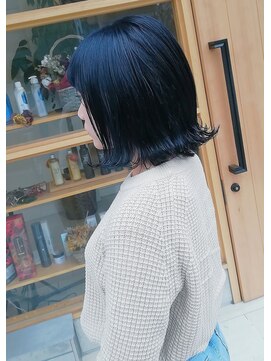 アコット(ACOT) ネイビーブルー×切りっぱなしボブ【ACOT田中祐輔】