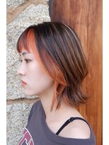 シェロヘア(cielo HAIR)&nbsp;インナーカラー　オレンジ