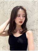 韓国前髪顔周りロング×インナーグレージュ[心斎橋/髪質改善]