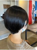 ショートボブ　縮毛矯正　ストレート　30代40代　ショートカット