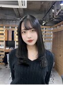 ダブルカラー/大人ボブ/黒髪スタイル/髪質改善/縮毛矯正