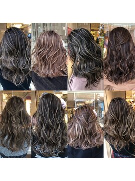 アンダーバーホワイト(_white) ハイライトブリーチ髪質改善トリートメントエクステ神戸三宮