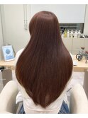 ブリーチなしマロンベージュ&レイヤーカット