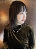 ★顔周りレイヤー ラベンダーアッシュカラー 切りっぱなしボブ