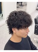マッシュウルフツイストスパイラルパーマ