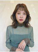切りっぱなしボブエアリーロング美髪ピンクブラウン