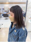 白髪ぼかし細めハイライト30代40代50代ブルーグレージュ