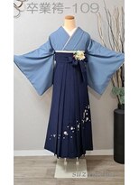 きものサロン すずめ屋&nbsp;レンタル番号　卒業袴-１09　空色一つ紋　　（帯、袴色変更可）