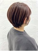 ショートボブ×ピンクバイオレット