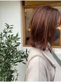 切りっぱなし×ピンクベージュ|ベージュピンク/ニュアンスカラー