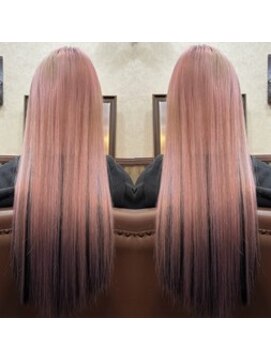 ディー エメ(D-aimer-) ピンクアッシュ×黒　個性的スタイルエクステ