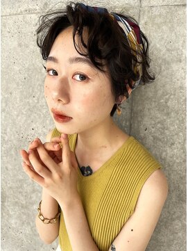 キビト(kibito) ハンサムショートパーマ×ターバンアレンジ