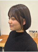 大人ラフウェーブ20代30代40代ボブブラウンスウィングショート