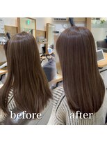 ミラバイケンジ 藤沢(Mira by KENJE)&nbsp;白髪ぼかし細めハイライト30代40代50代セミディ