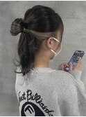 調布顔周りレイヤーカットインナーカラーダブルカラーブロンド