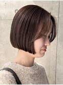 20代30代ショートボブ前髪ありボブミニボブ顔周りレイヤーカット