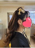 大学生卒業式袴着付けヘアセット