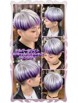 ヘアーファクトリー☆マハロ(Hair Factory☆MAHARO)&nbsp;ホワイトシルバー＆ネオンパープルインナーカラー