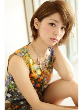 フェリシータ 緑地公園店(felicita) 透明感があるヌーディカラー♪斜め前髪&耳かけボブ☆