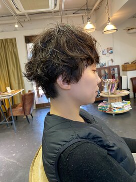 ポタム 東中野(potamu) マッシュショートにパーマ
