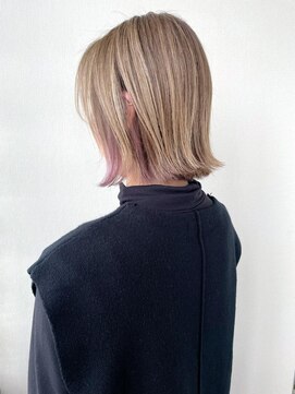 ヘアーアンドスパ フェリーチェ ミチ 野田屋町店(HAIR&SPA felice MICHI) 【felice MICHI島田和也】ハイトーンぱつっとボブ