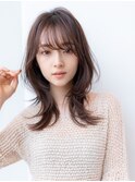 マロングレージュ大人かわいいレイヤースタイル