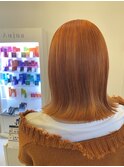 ミディアムボブ♪オレンジカラー