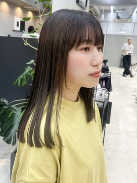 テトヘアー(teto hair) 切りっぱなしパッツンロングミディアム外ハネ