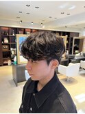 韓国メンズヘア シャドウパーマ×スパイラルパーマ