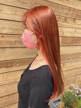 プレフル(playfull) 【韓国風】オレンジベージュ×ビビットオレンジカラー