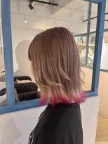 ラソニシカサイ(Lazo nishikasai)&nbsp;ミルクティー裾ピンク　エンドカラー