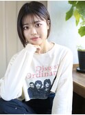 天神【BIRTH】ワンレンボブ前髪あり小顔ネビージュ20代