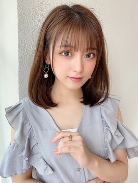 アフロート ディル(AFLOAT D'L) ★小顔ワンカールレイヤーカットデジタルパーマチェリーブラウン