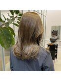 ブリーチなしダブルカラーでつくるオリーブベージュ
