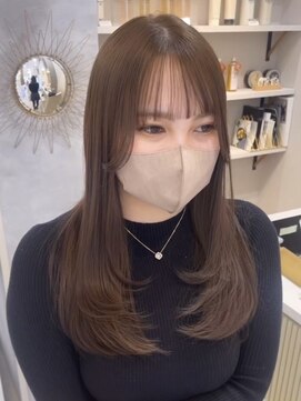 ポジ(poji) 韓国風　前髪カット　艶髪　くびれ巻き　サイドバング