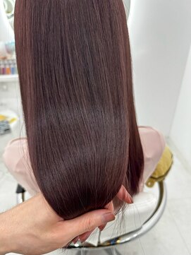 カラーハイライトハッシュカットレイヤーカットボブ髪質改善