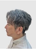 30代刈り上げセンターパート◎大人ルーズパーマで余裕