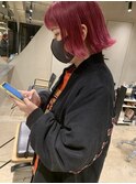 bibito ハイトーンピンク　切りっぱなし前下がりボブ