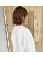 トレス(tresses) きりっぱなし×ブリーチ×オレンジベージュ