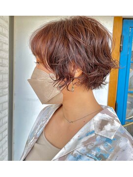 ロディーナ 大口 新子安(rodina) ショートボブ×パーマ×オレンジベージュ/フレッシュ/カール