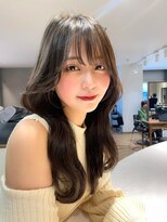 ロンド マーレ 天神大名店(Lond mare)&nbsp;韓国風くびれヘアミディアム20代30代インナーカラーワンホンヘア