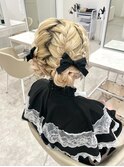 編み込みツインお団子