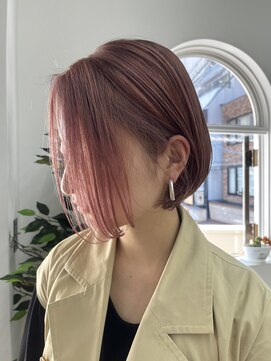 ネイビー(Navy) 大人ピンクベージュ/クールボブ