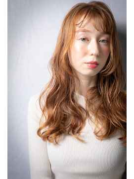 カバーヘアアンドスパ ブリス 浦和(COVER HAIR&SPA bliss) オレンジベージュウェーブパーマエアリーロングz浦和20代30代