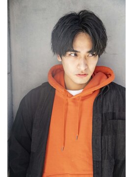 シティ(CITY) 小久保styleフェザーパーマグレーブルーカラー刈り上げショート