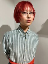 ヌウ(nuu) 〈生平〉赤/レイヤー/ボブ/ダブルカラー/ケアブリーチ