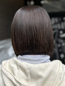 サロン ハナノ(Salon Hanano) モードボブぱっつん前髪20代30代チェリーブラウンマッシュ