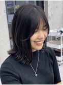 美髪シアーカラーピンクブラウンショートカット切りっぱなしボブ